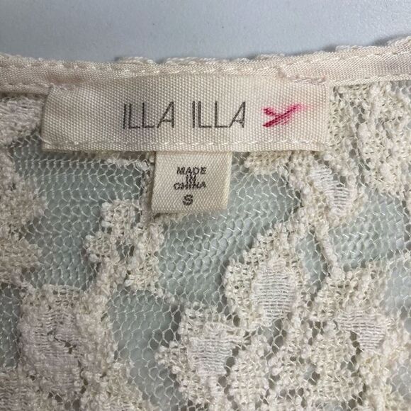 ILLA ILLA Women’s Floral Lace Cream Dress Size Small - Picture 7 of 8